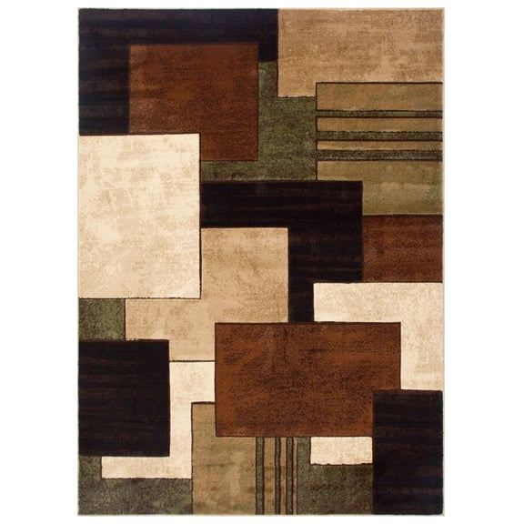Home Dynamix Tribeca Amelia Contemporary Geometric Floral Area Rug, Beige/Brown, 7'10"x10'6"