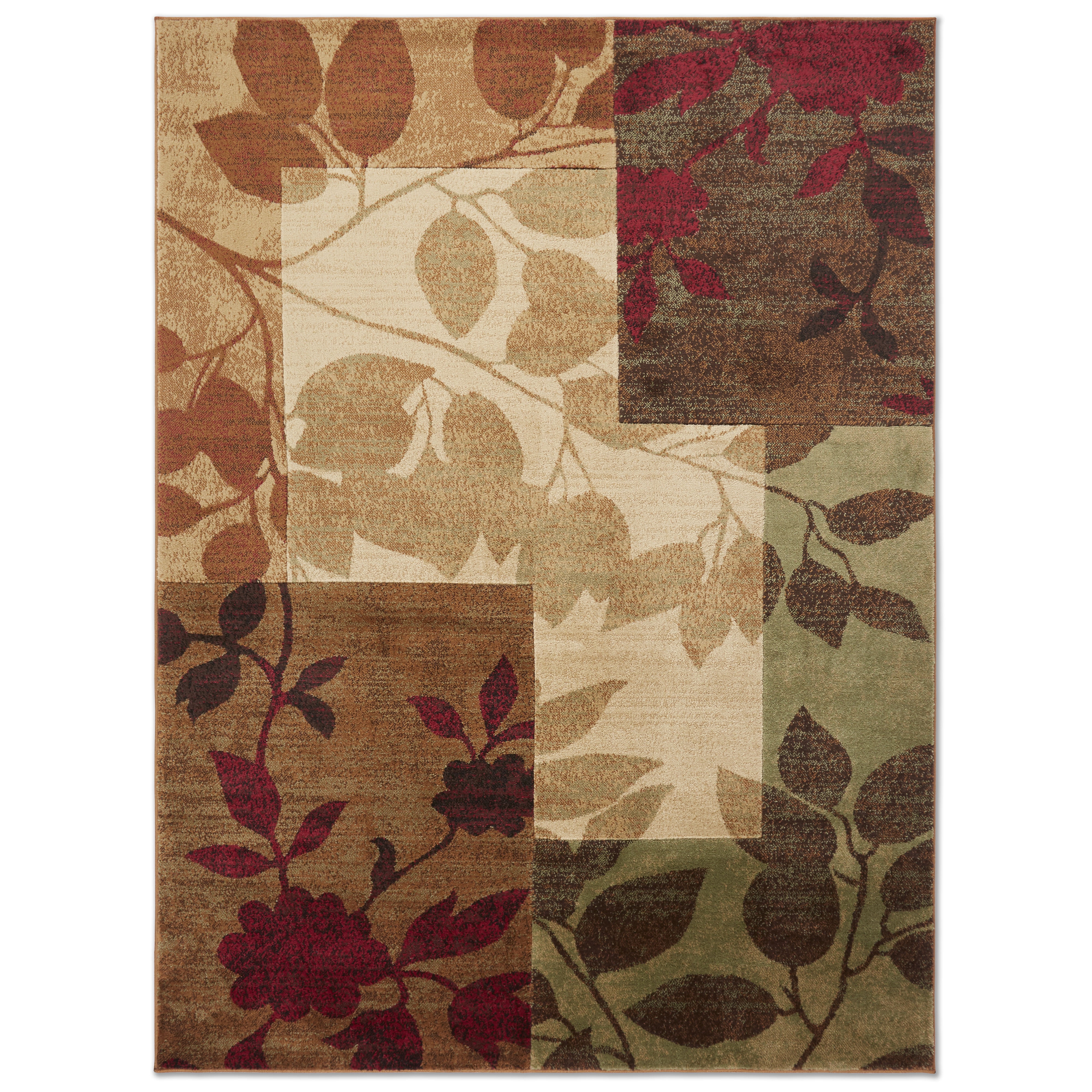 Amelia Beige and Brown Floral Tufted Synthetic Area Rug 9' x 12'