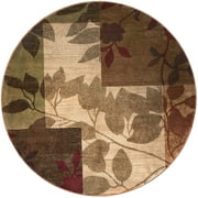 Home Dynamix Tribeca Amelia Contemporary Geometric Floral Indoor Area Rug, Beige/Brown, 7'10" Round