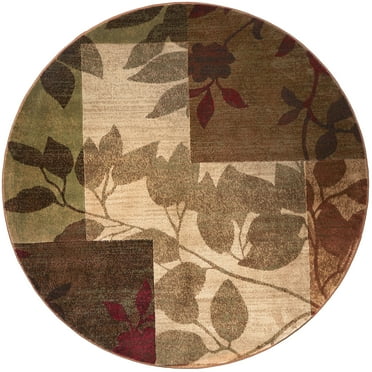 Home Dynamix Tribeca Amelia Contemporary Geometric Floral Indoor Area Rug, Beige/Brown, 7'10" Round