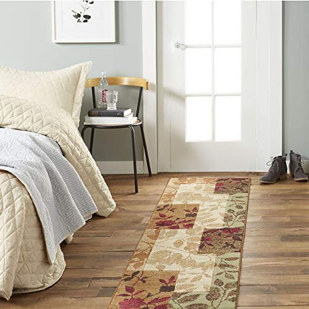 Home Dynamix Tribeca Amelia Contemporary Geometric Floral Runner Area Rug, Beige/Brown, 26"x6'