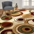 thumbnail image 1 of Home Dynamix Tribeca Emmitt Contemporary Geometric Circles Area Rug, Ivory/Red, 7'10"x10'6", 1 of 5
