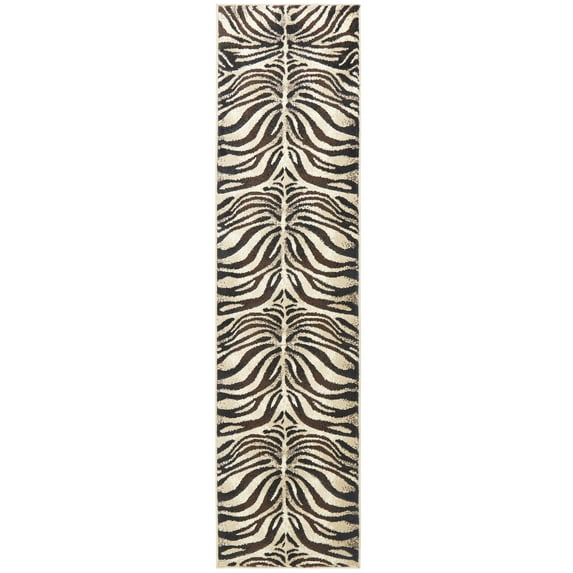 Home Dynamix Tribeca Fawn Abstract Area Rug, Black/Ivory, 26"x18'