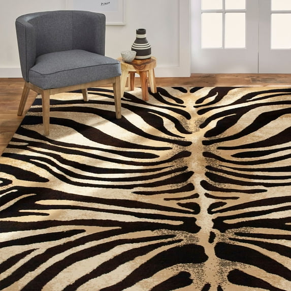 Home Dynamix Tribeca Fawn Contemporary Animal Print Area Rug, Dark Brown/Beige, 39"x55"