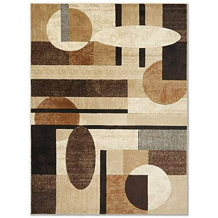 Home Dynamix Tribeca Jasmine Contemporary Geometric Indoor Area Rug, Brown/Beige, 5'2"x7'2"