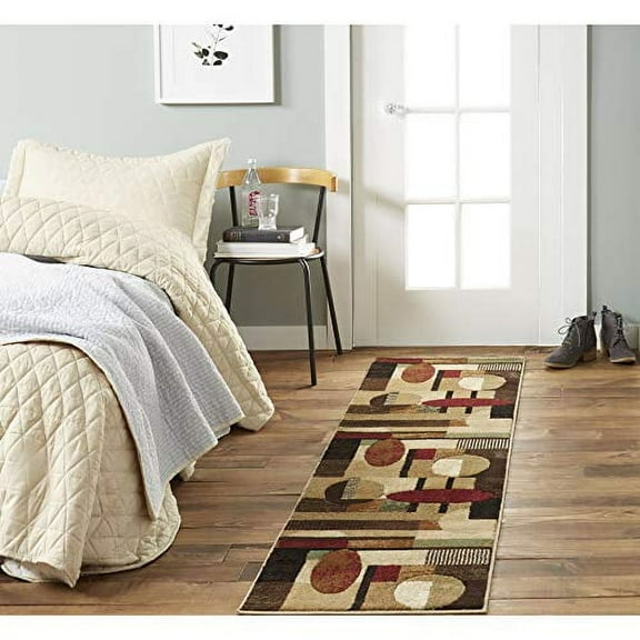 Home Dynamix Tribeca Jasmine Contemporary Geometric Runner Area Rug, Brown/Red, 1'9"x7'2"