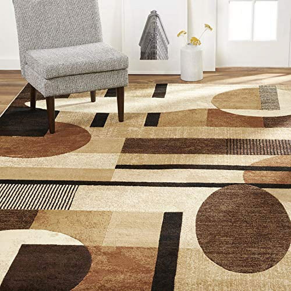Home Dynamix Jasmine Contemporary Geometric Runner Area Rug, Brown/Beige, 1'9"x7'2"