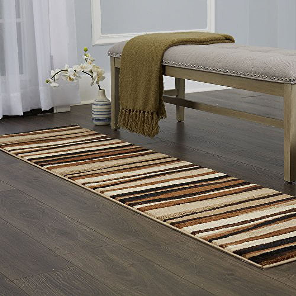 Home Dynamix Tribeca Jayden Striped Area Rug, Brown, 26"x16'