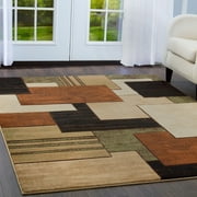 Home Dynamix Tribeca Mason Contemporary Geometric Area Rug, Brown/Green, 18.9"x31.5"