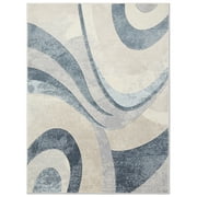 Home Dynamix Tribeca Slade Contemporary Abstract Area Rug, Blue/Grey, 710"x106"