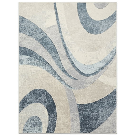 Home Dynamix Tribeca Slade Contemporary Abstract Area Rug, Blue/Grey, 9'2"x12'5"
