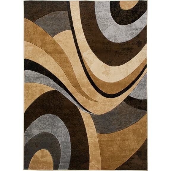 Home Dynamix Tribeca Slade Contemporary Abstract Area Rug, Brown/Grey, 3 Piece Set