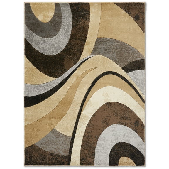 Home Dynamix Tribeca Slade Contemporary Abstract Area Rug, Brown/Grey, 5'2"x7'2"