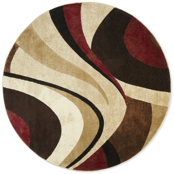 Home Dynamix Tribeca Slade Contemporary Abstract Area Rug, Brown/Red, 5'2" Round