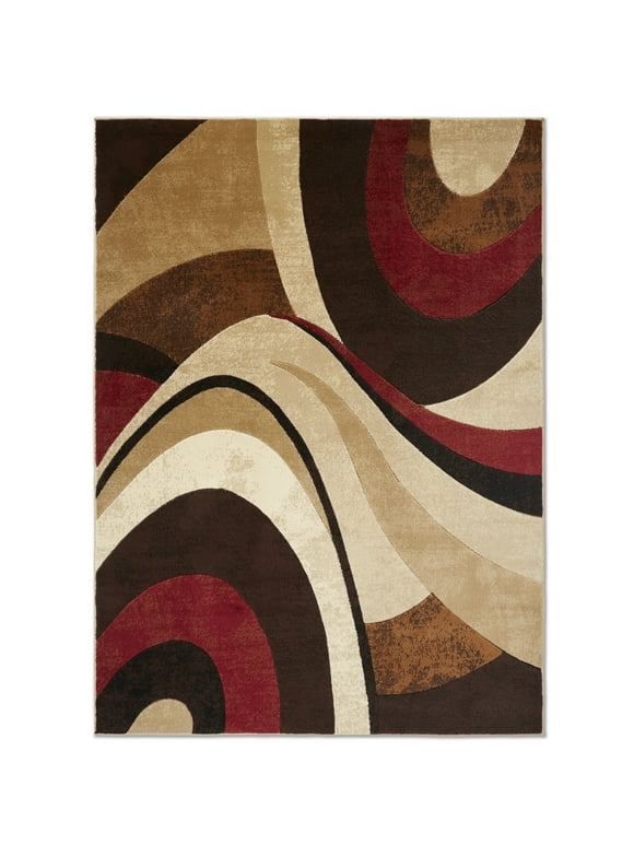 Home Dynamix Tribeca Slade Contemporary Abstract Area Rug, Brown/Red, 7'10"x10'6"