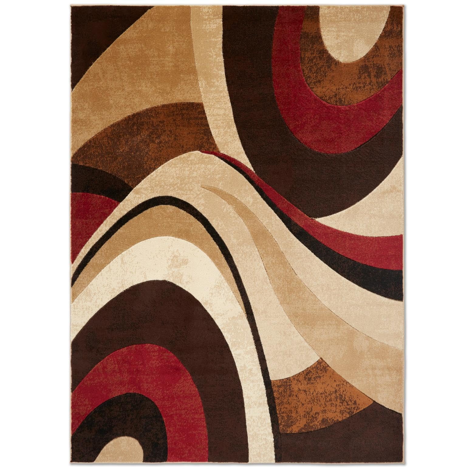 Home Dynamix Tribeca Slade Modern Area Rug, Abstract Brown/Red 18.9"x31.5"