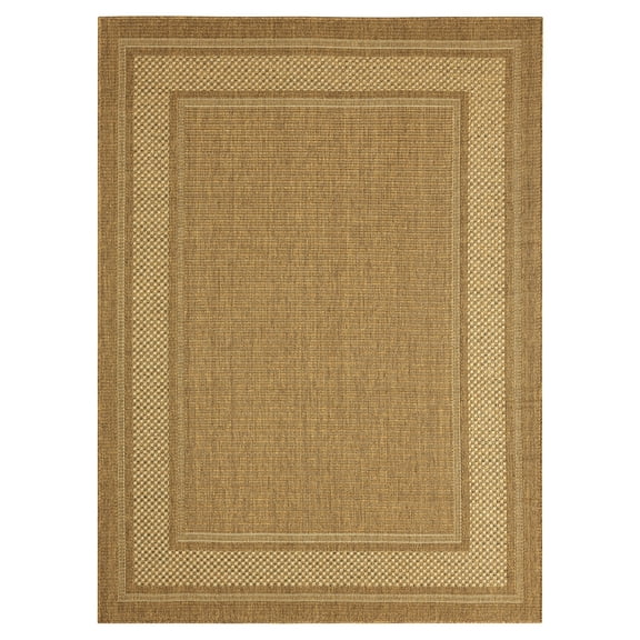 Home Dynamix Tripoli Julie Modern Border Indoor/Outdoor Area Rug, Brown/Ivory, 7'10"x10'2"