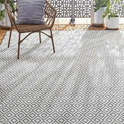 Home Dynamix Tripoli Lydia Modern Diamond Indoor/Outdoor Area Rug, Grey/Cream, 3'7"x5'2"