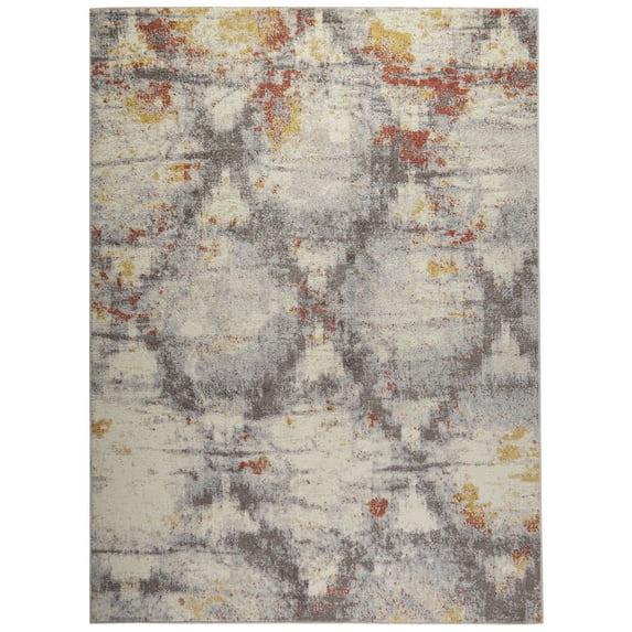 Home Dynamix Venice Cameo Contemporary Abstract Area Rug, Gray Terra, 5' 3" x 7' 3" Rectangle