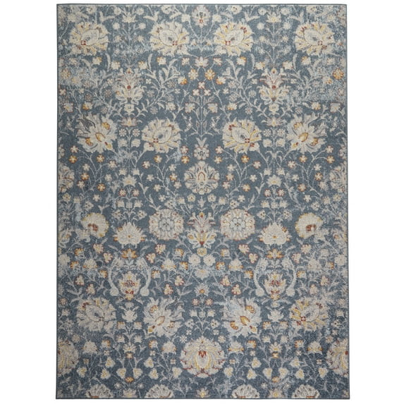 Home Dynamix Venice Flore Transitional Damask Area Rug, Blue, 9' 2" x 12' 5" Rectangle