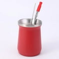 thumbnail image 1 of Home Easy to Clean Stainless Steel Cleaning Brush Yerba Mate Cup Yerba Mate Gourd Set Bombilla Straw Mate Tea Cup RED, 1 of 8