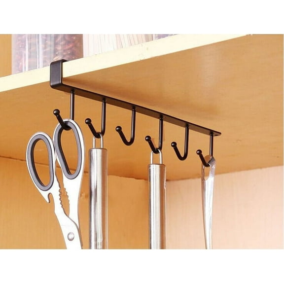 Home Edit Clear Storage MENRKOO,SS Kitchen Storage Rack Cupboard Hanging Hook Hanger Chest Storage Organizer Holder Black