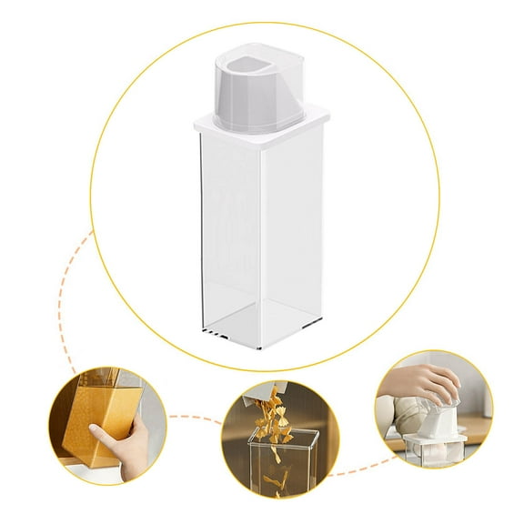 Home Edit Storage LAWOR Airtight Food Storage Containers, Kitchen Airtight Jars With Lid Storage Box, Stackable Food Containers Kitchen Cabinets Organize Pet Food Treats White O736