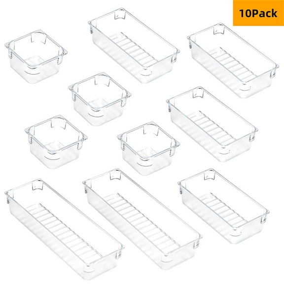 Home Edit Storage LAWOR Cosmetics Large-Capacity Multilayer Drawer Desktop Jewelry Storage Box 10Pcs White O3502