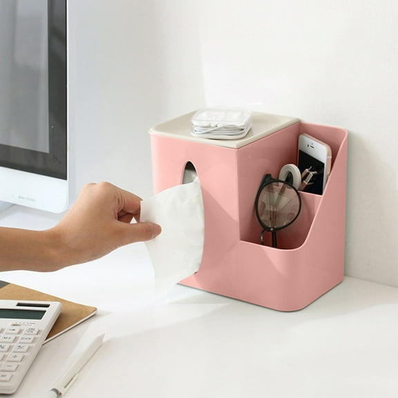 Home Edit Storage LAWOR Creative Multifunctional Living Room Desktop Pumping Box Plastic Cosmetic Storag Pink O3683