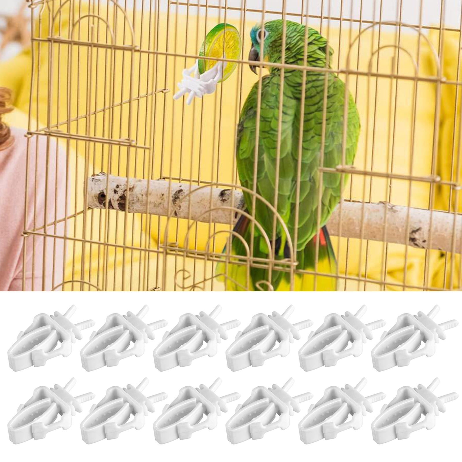 4pcs Parrot Vegetable Clip Holder - Bird Food Holder For Cage, Safe Plastic Clips (Random Style)