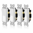thumbnail image 1 of Home Electrical Light Switch, Paddle Rocker Single-Pole On/Off, Ul White 4Packs, 1 of 6