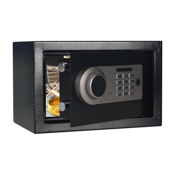 Home Electronic Safe Box, Digital Keypad & Key Unlock, Solid Steel Security Safe for Cash