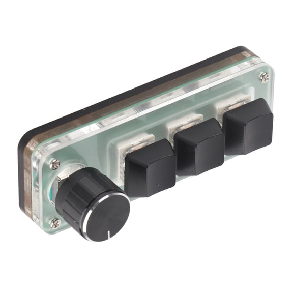 Home Electronics 3 Key Small Keypad, 3 Key USB Mechanical Keyboard with Knob for DIY Programming