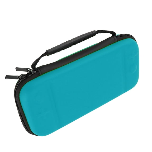 Home Electronics Game Console Carrying Case, PU and EVA Soft Lining Game Console Storage Case Water Proof Prevent Damage Padded with Mesh Pocket for Travel Lake Blue
