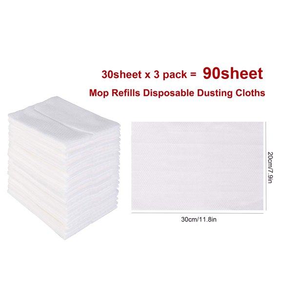 Home Electrostatic Dust Collector Mop Foldable 51.2 In Long Handle with Disposable Vacuum Paper Floor Wipes Thread Flat Mop