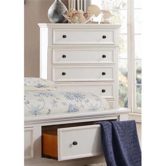 Home Elegance 1714W-9 52 x 18 x 40 in. Laurelin Chest - Solid White