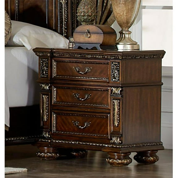 Home Elegance 1824-4 30 x 18.25 x 31 in. Catalonia Night Stand - Cherry
