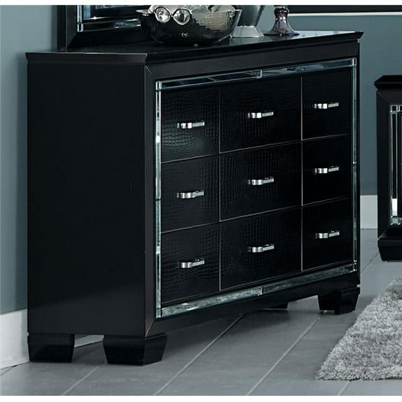 Home Elegance 1916BK-5 39 x 17 x 63.75 in. Allura Dresser - Black