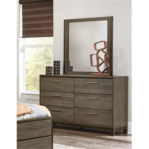 Home Elegance 1936-5 Vestavia Collection Dresser- Grey - 59 x 15.75 x 35.75 in.