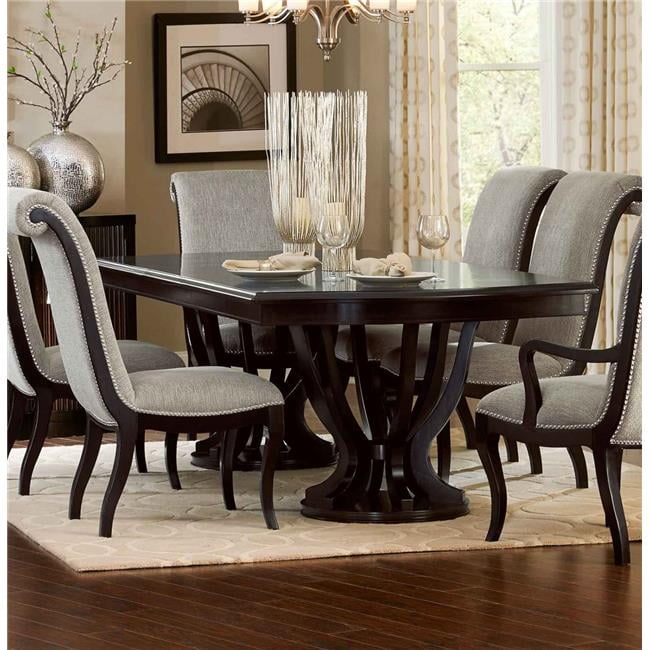 Espresso Brown Wood Extendable Rectangular Dining Table