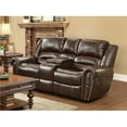 thumbnail image 1 of Home Elegance 9668BRW-2 40 x 38.5 x 83 in. Center Hill Double Glider Reclining Love Seat with Center Console - Brown, 1 of 7