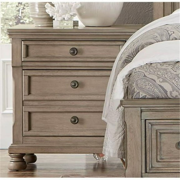 Home Elegance  Bethel Night Stand with Hidden Drawer - Gray
