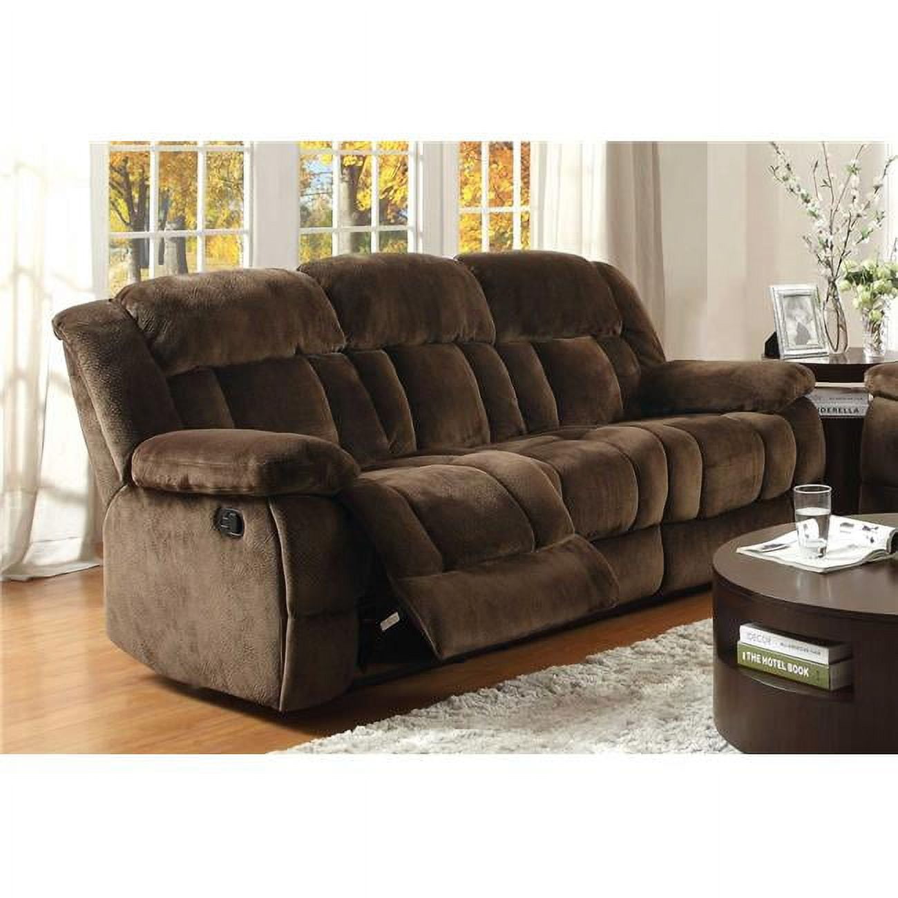 Home Elegance Laurelton Double Reclining Sofa Chocolate 40in.H