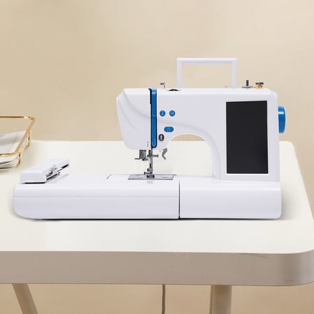 2 in 1 Embroidery Machine for Embroidery and Sewing, Computerized Sewing Embroidery Machine with 75 Built-in Designs & LED Light & Foot Pedal