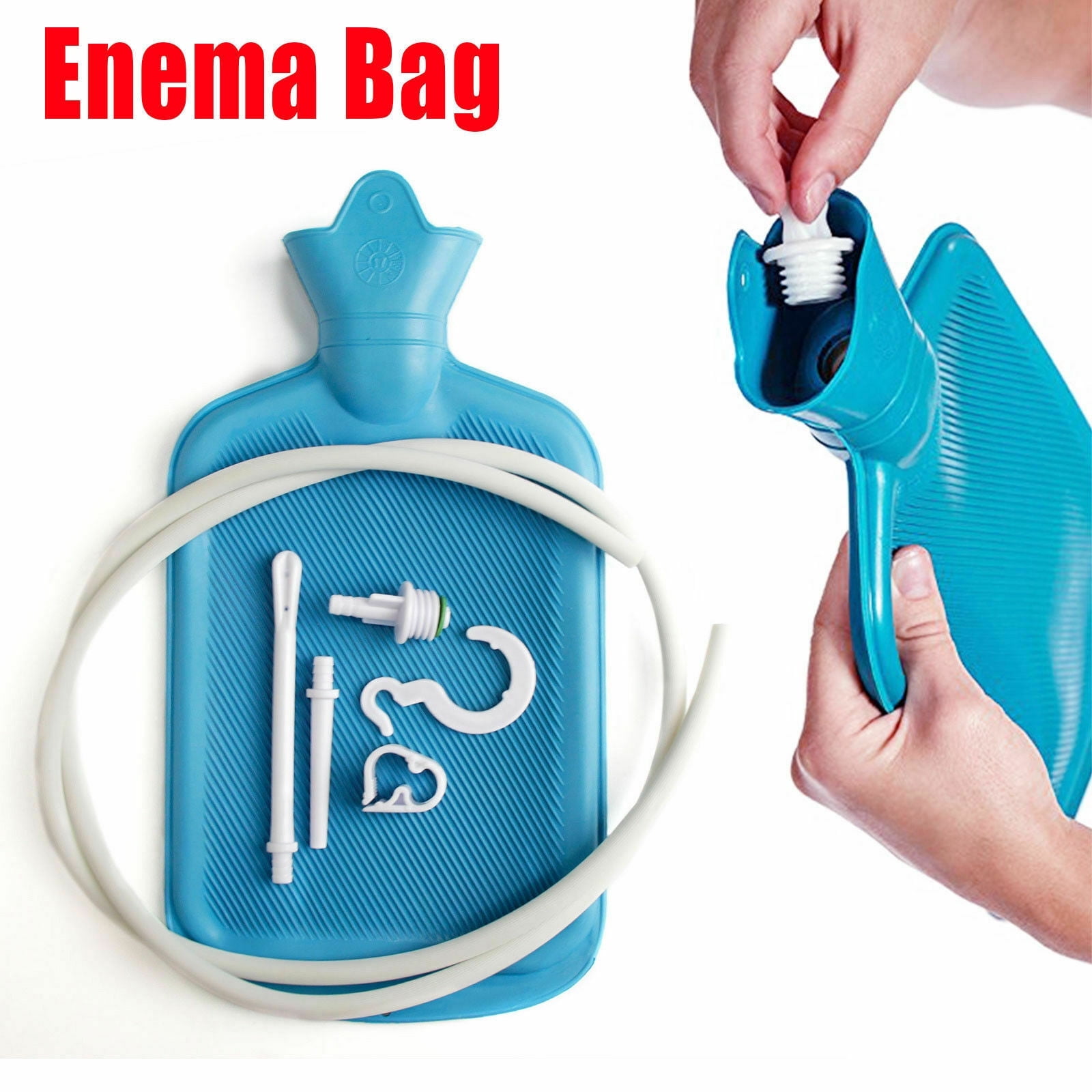 Home Enema Bag Douche Kit Hot Water Bottle Bag 2 Quart Capacity ...