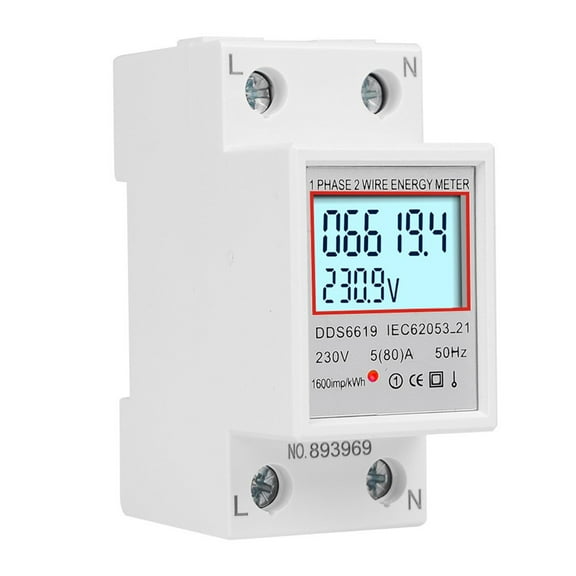 Home Energy Monitoring Digital Power Meter Din Rail Meter KWh Consumption
