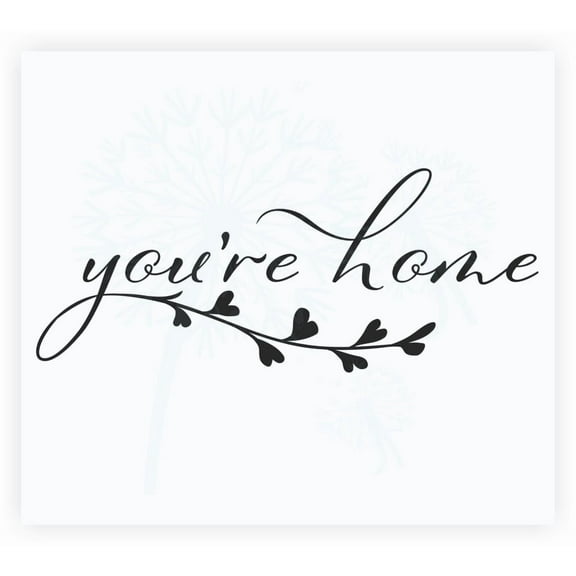 You're Home Entryway Decor for Wall - Quotes Wall Decor for Living Room, Kitchen & Dining Room - Matte Removable Sayings for Wall Décor, 23x9-Inch, Black