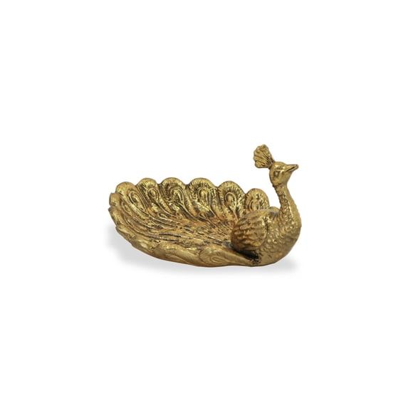 Home Entryway Elegant Peacock Tabletop Decor Piece - Gold