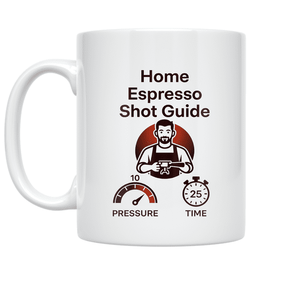 Home Espresso Shot Guide - Aspiring Barista - 11 oz Ceramic Coffee Mug