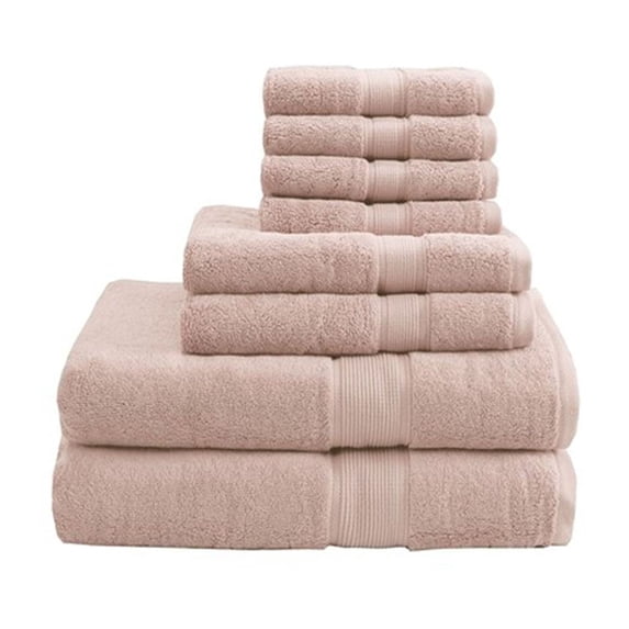 Madison Park 8-Piece Luxury Cotton Towel Set, 800GSM Bath Towels, Ultra Soft & Absorbent, Blush